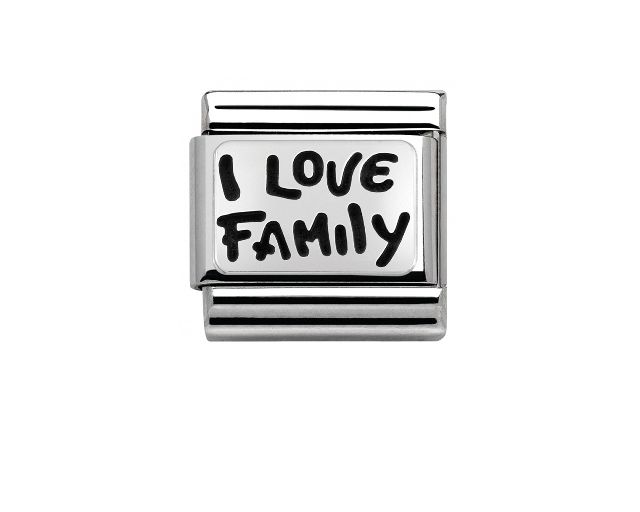 I love family composable acciaio e argento