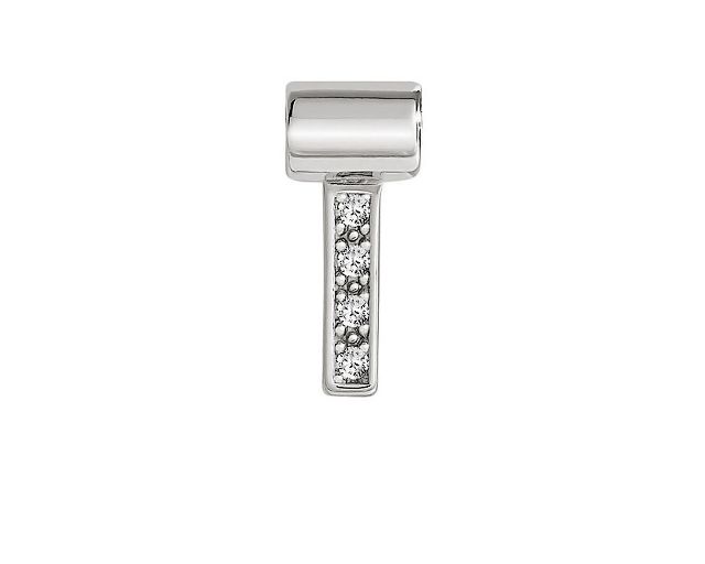 Charm seimia silver h letter with zircons