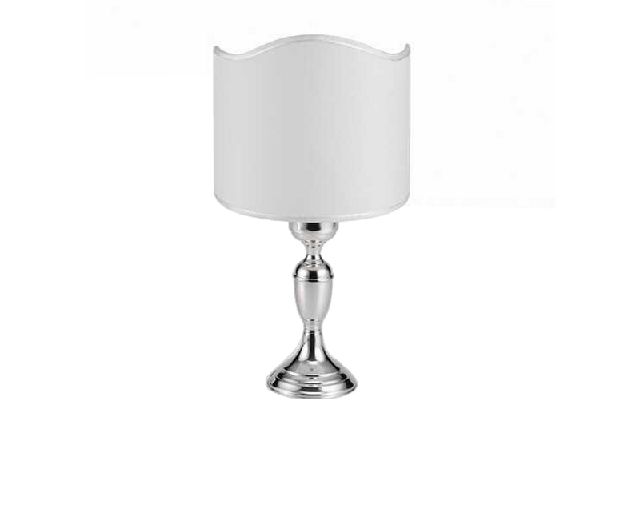 Lamp silver with white lampshade