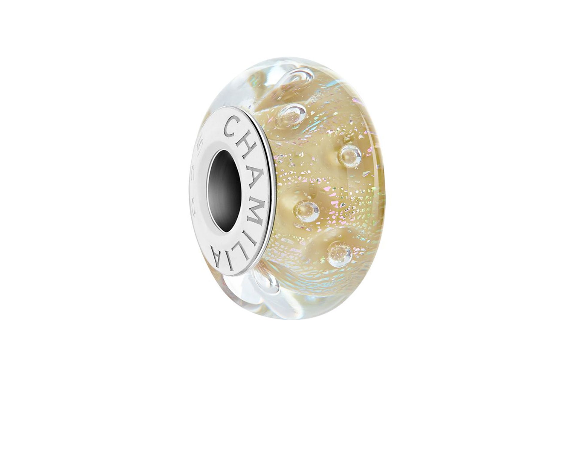 Charm Effervescense Silver Prosecco Murano Glass Chamilia