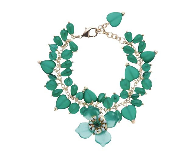 Bracciale con cristalli verdi