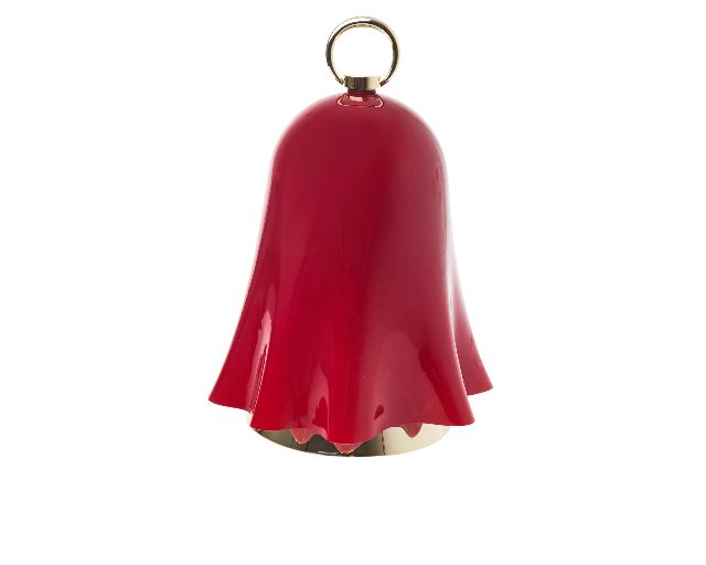 Lampada da tavolo fantasmino xl vetro di murano rosso e lattimo