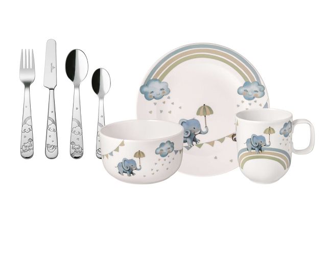 Set pappa walk like an elephant porcellana composto da 7 pezzi