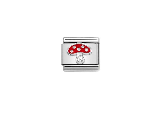Mushroom composable steel silver and zircons