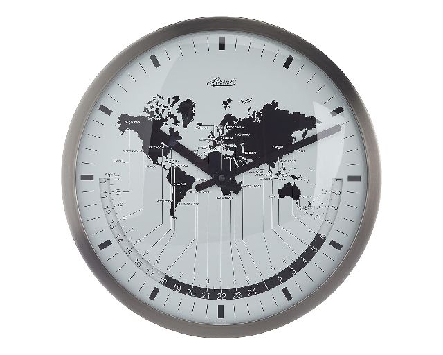 Wall Clock Steel Hermle 190439 888he30504002100