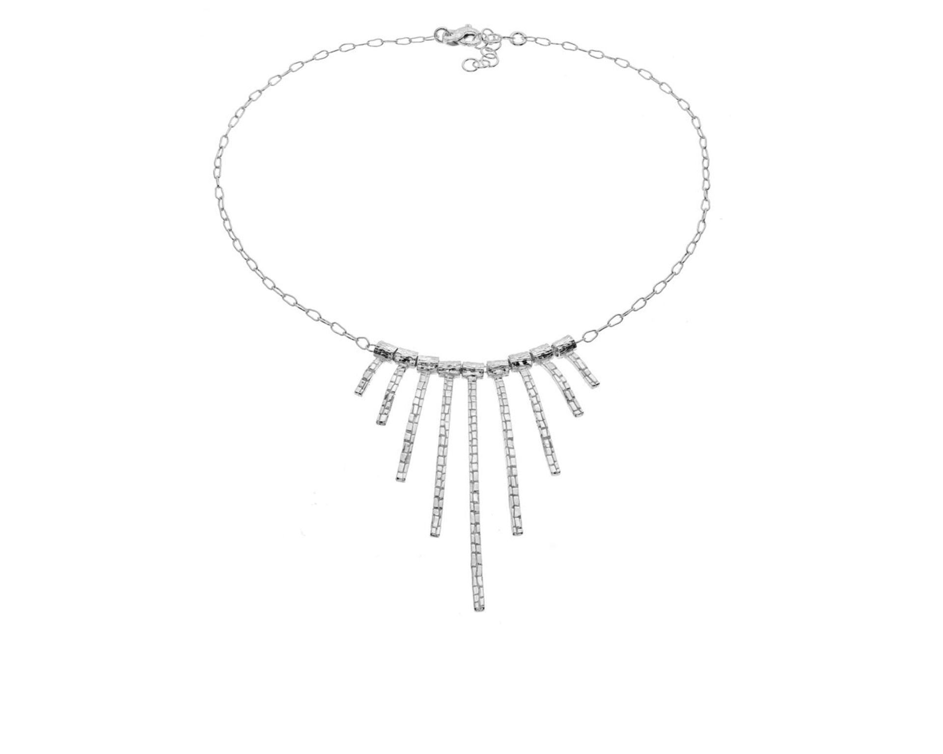 Collana Samantha Argento Con Barrette Centrali Martellate Degrade Selezione Zanolli 184545 922cn6386
