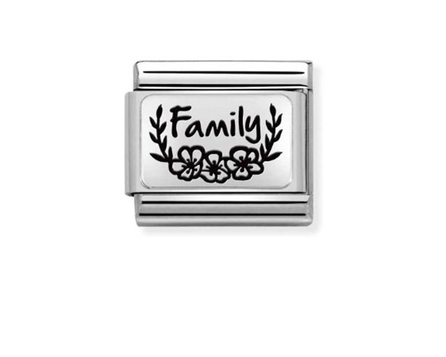 Family con fiori composable acciaio e argento