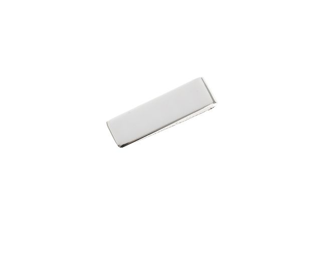 Money clip silver with leather decoration