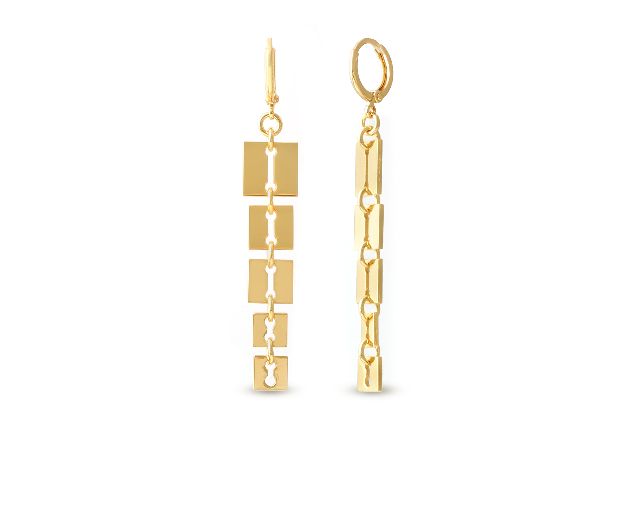 Orecchini pendenti lux in bronzo dorato
