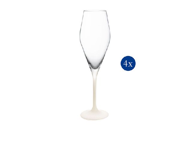 Set flute manufacture rock bianco cristallo 4 pezzi