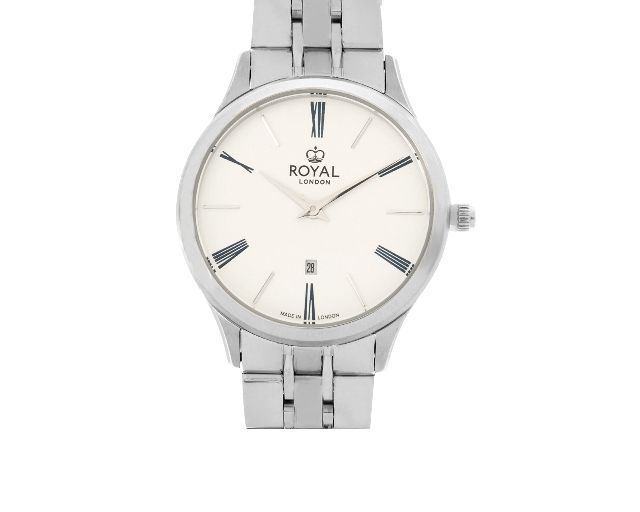 Wristwatch steel with white dial