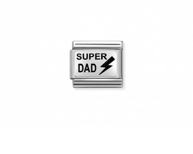 Super papà composable acciaio e argento