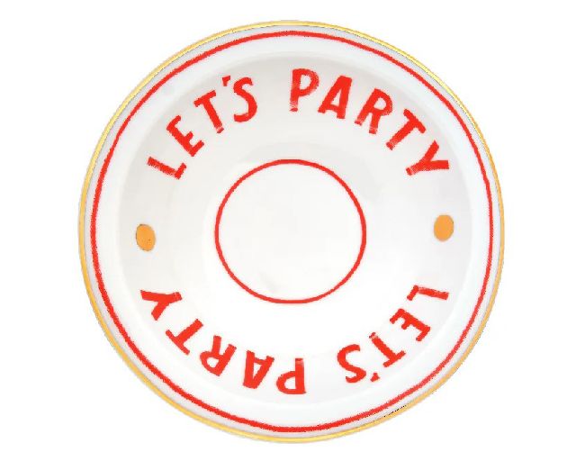 Ciotola the club porcellana let's party rosso