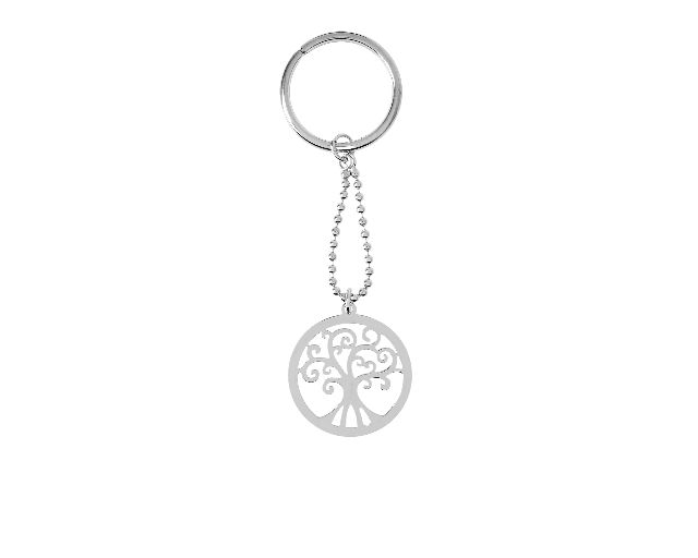 Keychain tree of life silver