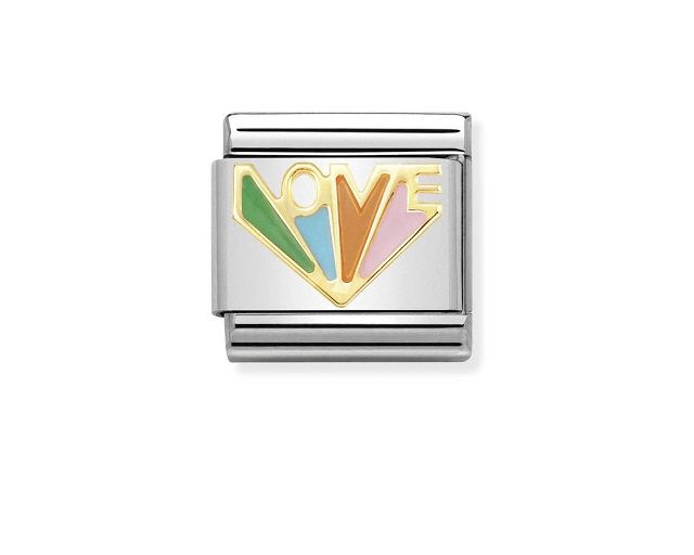 Love angel composable steel gold and enamel