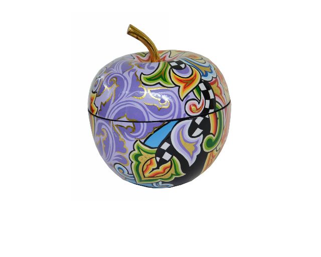 Scatola mela apple-shaped box l dipinta a mano