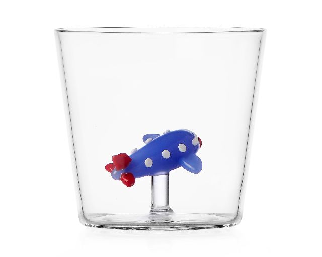 Tumbler glass blue plae sweet & candy