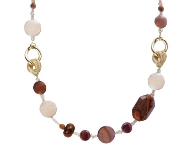 Collana frame vetro di murano marrone