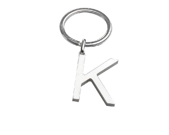 Keychain silver k letter