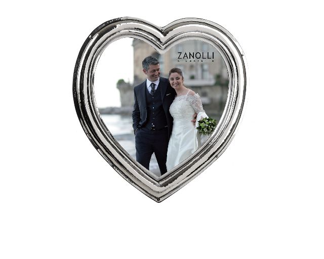 Cornice argento a forma di cuore