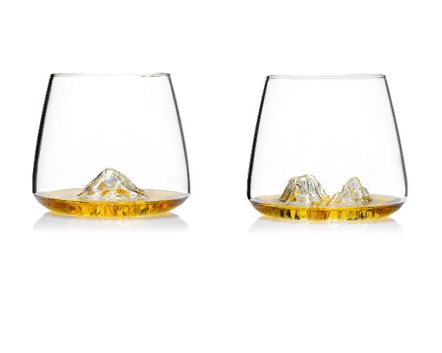 Whisky glass set topographic grand canyon/matterhorn 2 pieces
