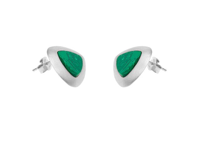 Orecchini argento con malachite