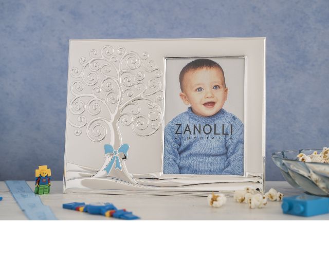 Picture frame tree of life pvd silver light blue