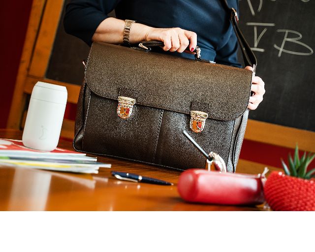 Cartella a due tasche job pelle testa di moro