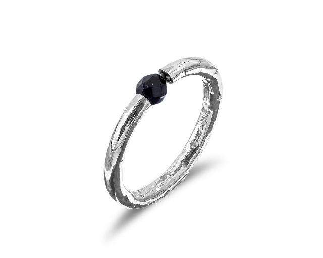 Ring dafne silver and black agate