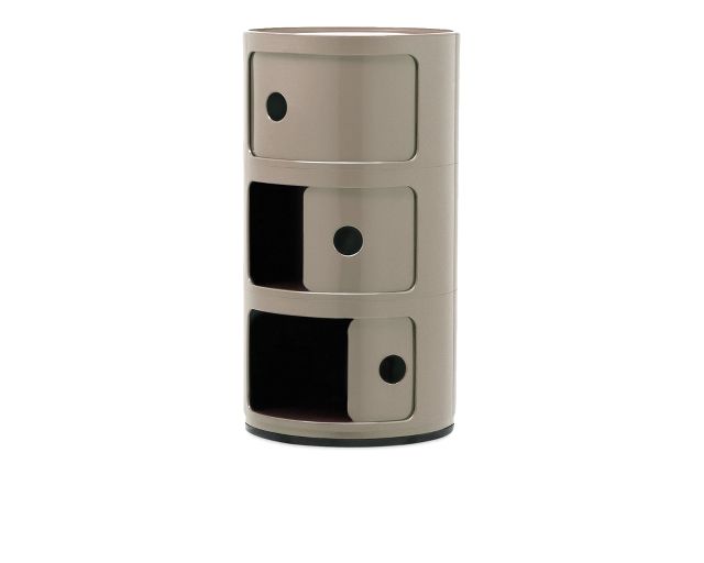 Cassettiera Componibile A Tre Elementi Colore Tortora Kartell 185254 90604967to
