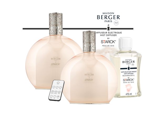 Gift Pack Electric Diffuser X Starck Rose With Peau De Soie Fragrance Maison Berger Paris