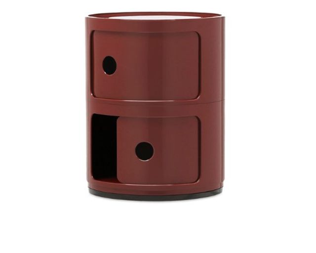 Cassettiera Componibile A Due Elementi Colore Bordeaux Kartell 185757 90604966bo