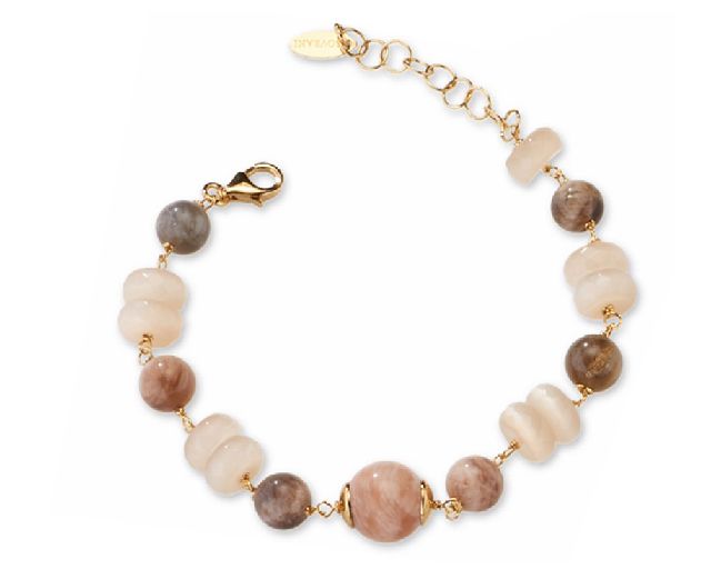 Bracciale isaline ottone finitura dorata con agata e avventurina