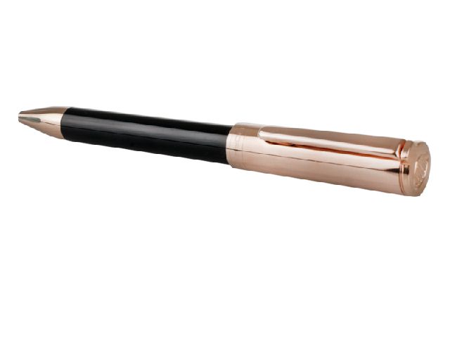 Penna a sfera tu metal cap nera e oro rosa