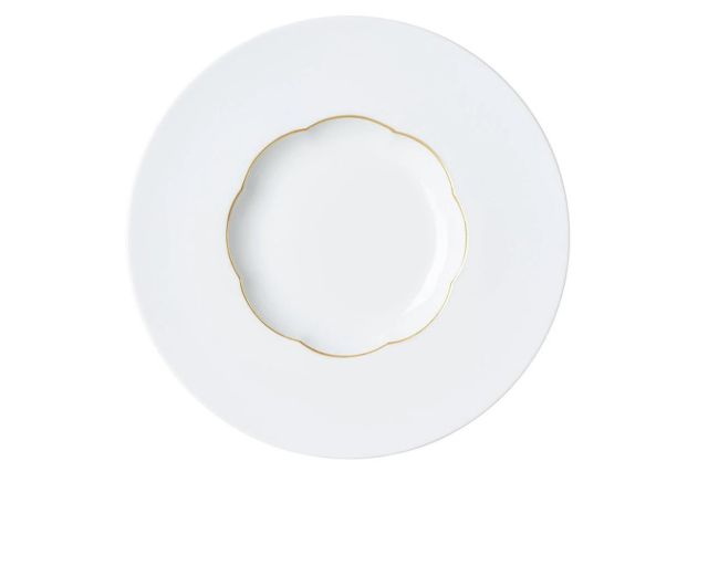 Piatto fondo sonetto porcellana oro