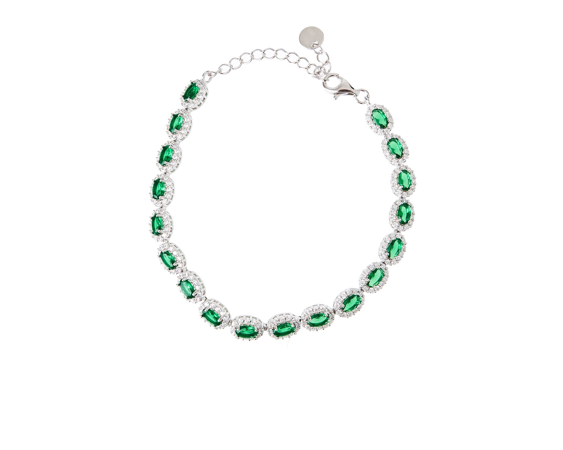 Bracciale Argento Con Zirconi Bianchi E Smeraldo Sovrani 182041 814j8186