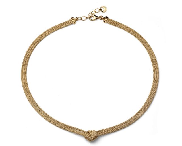 Collana argento dorato con nodo centrale