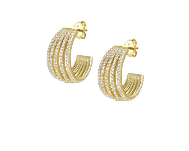 Orecchini lovelight argento dorato con cubic zirconia bianchi