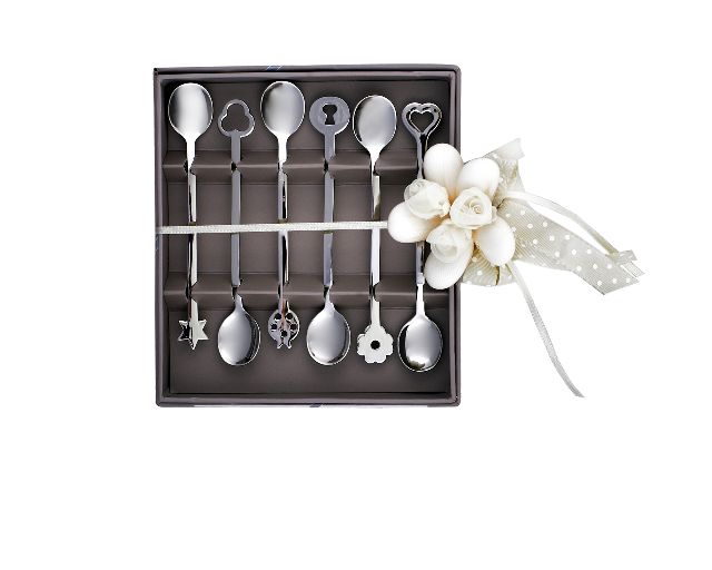 Set Cucchiaini Party Portafortuna Acciaio 6 Pezzi Sambonet 47280 73552550c51