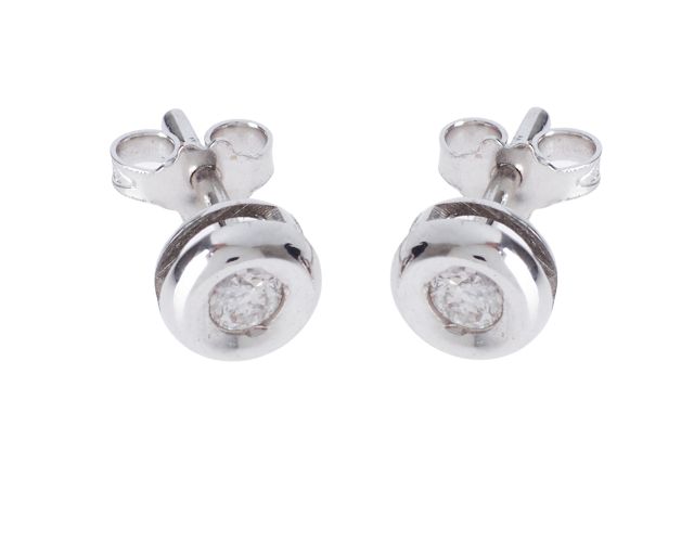 Orecchini oro 750‰ con diamante cipollina