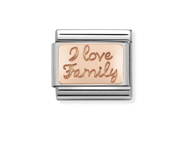 I love family composable acciaio e oro rosa