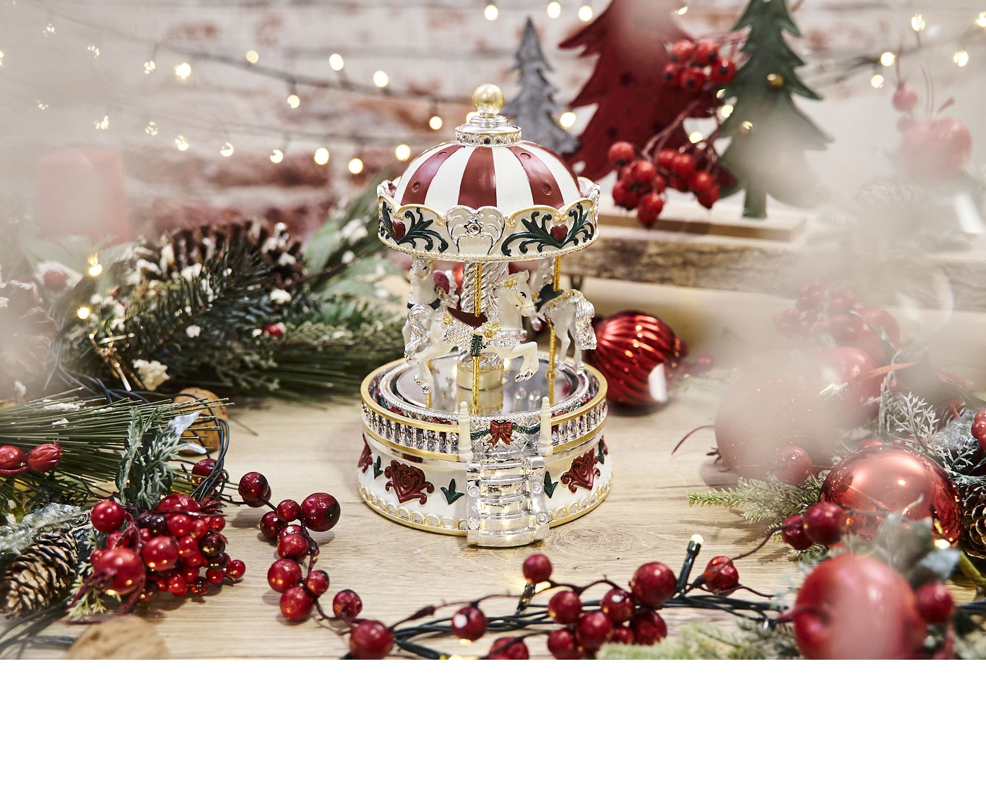 Horse Carousel Music Box Red Selezione Zanolli 184092 592n860204ro