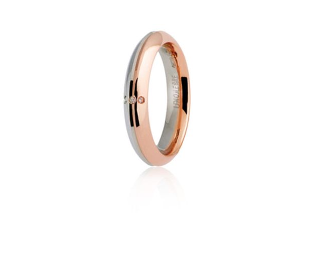 Wedding ring eterna gold 750‰ white and rose gold with diamonds