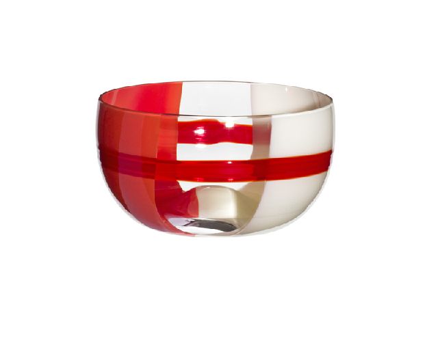 Coppa mignon vetro di murano avorio arancio rosso