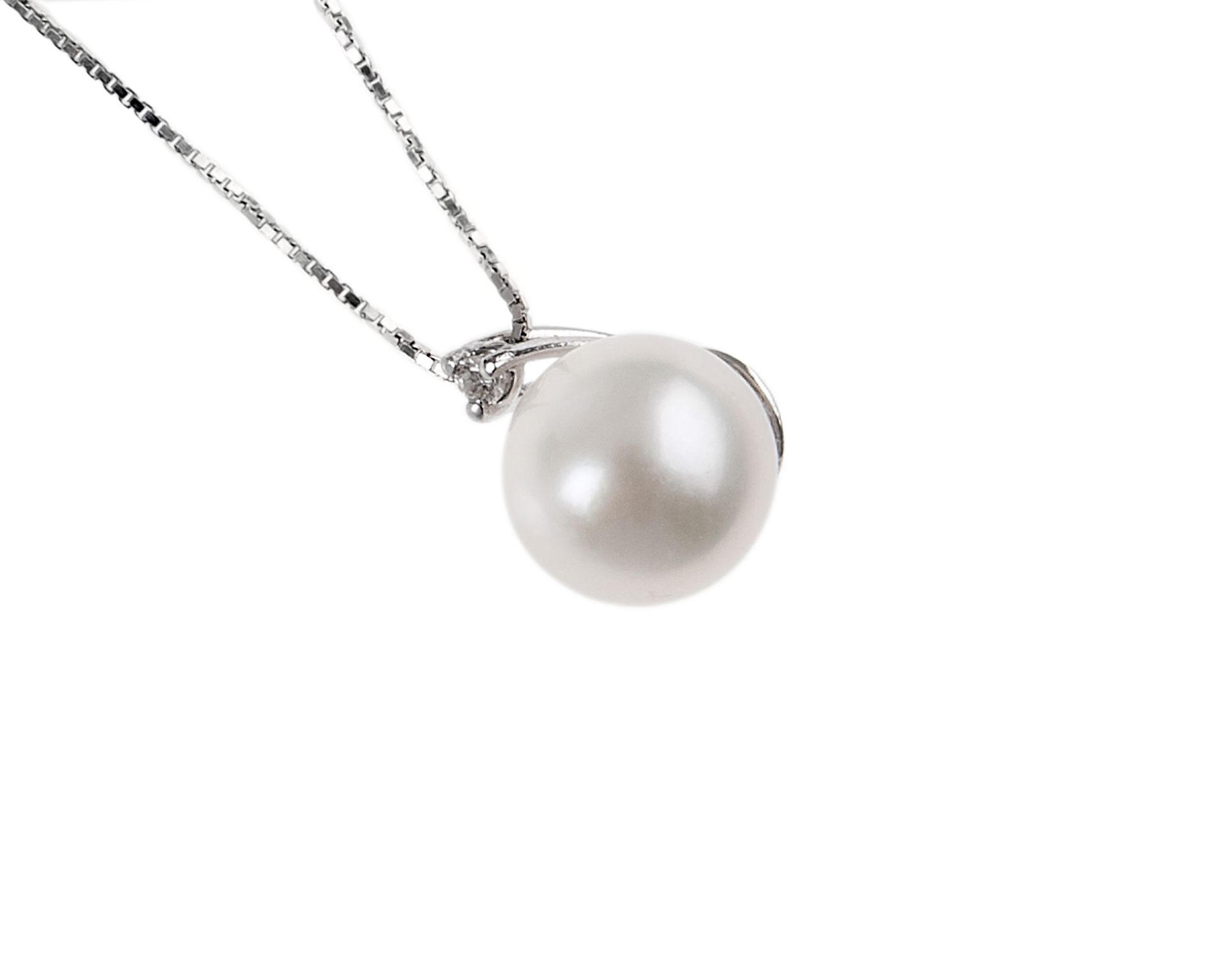 Necklace Gold 750 With Akoya Pearl And Diamond Selezione Zanolli