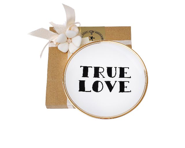 Little plate la tavola scomposta porcelain true love with sugared almonds