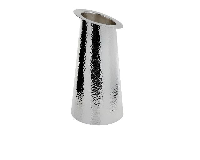 Vaso conico martellato silver plated obliquo