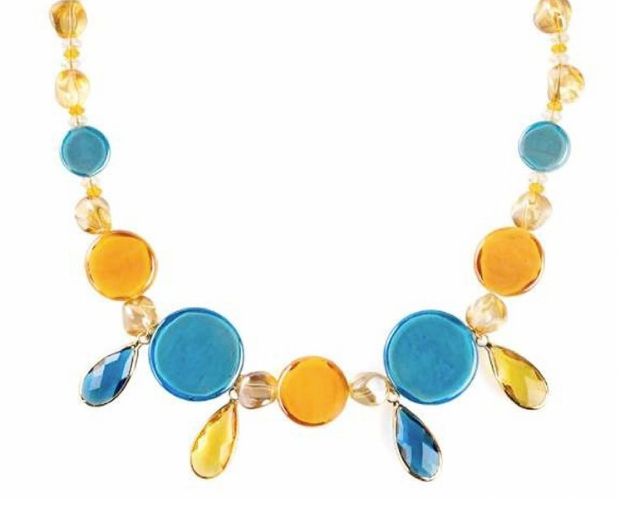 Collana edge vetro di murano topazio e ambra