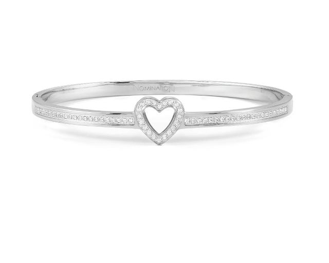 Bracciale pretty bangles acciaio cuore con zirconi