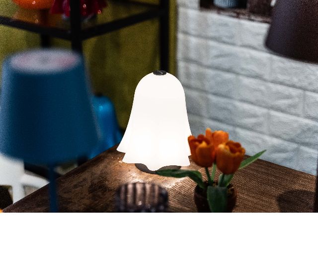 Table lamp fantasmino murano glass milk white